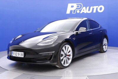 Tesla Model 3 Performance AWD - Korko 1,99%* ja 1000€ S-bonuskirjaus! - **Näyttävä yksilö!!**, vm. 2019, 28 tkm (1 / 18)