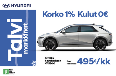 Täyssähköinen IONIQ 5. 1% korolla+kulut 0€!