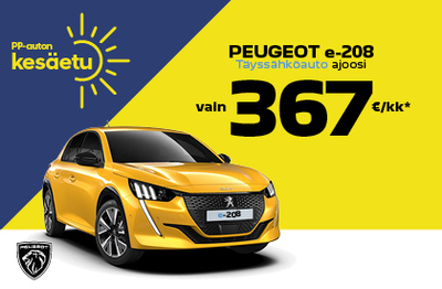 Täyssähköinen Peugeot e-208 VAIN 367€/kk!